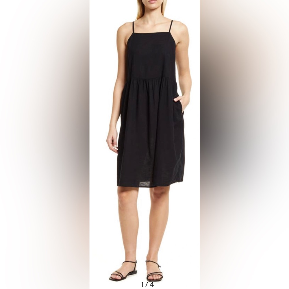 Melrose And Market Black Sleeveless Mini Dress W/ pockets Size Medium (8…
